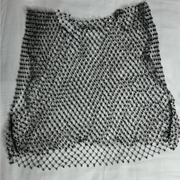 Rhinestone Black Mesh Top - Picture 1 of 3